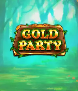 Discover the fairy-tale forest of the Gold Party game by Pragmatic Play, highlighting a charming wooden sign engraved with golden letters. The setting is a green forest that adds a mystical touch to the slot's theme. Ideal for fans of nature-themed slots, promising a whimsical gaming experience. 